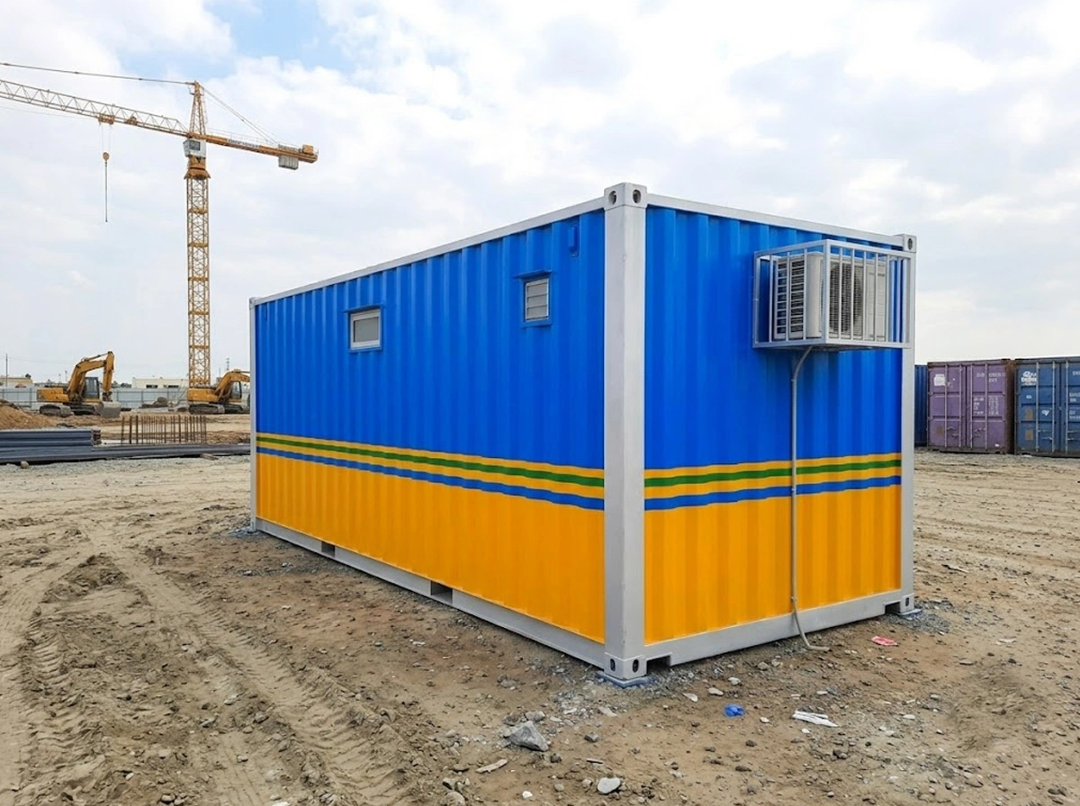 Site office direksi kit terpasang di lokasi proyek infrastruktur besar